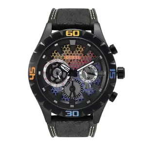GUESS Silicone Men 46 Mm Black Dial Analog Watch- Gw0514G2