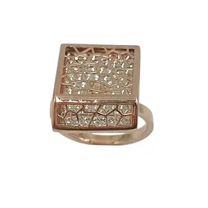 APEX 925 Sterling Silver Rose Gold Stylish Adjustable Finger Ring Geometric Shaped|Ring for Women and Girls|With Certificate of Authenticity and 925 Stamp | 1 Month Warranty*