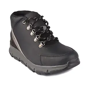 Red Chief Black Leather Casual Shoes for Men