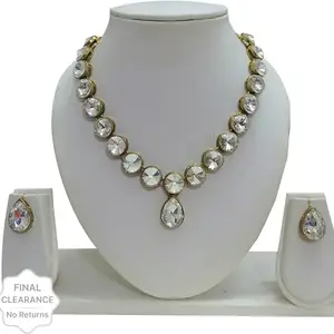 Dhivara Metal, Alloy White, Gold Jewellery Set (Pack of 1) (Paan Pandent`)