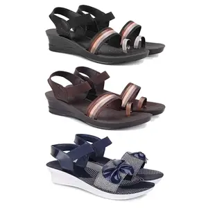 Women's Comfortable Sandal,Casual Lightweight Sandal for Everyday Wear | TBS-(3-COMBO)-1960-1961-1972-5