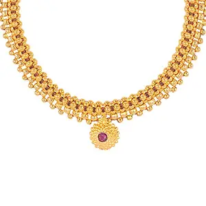 Shining Jewel - By Shivansh Gold Plated Handcrafted Traditional Folk Thushi Necklace For Women (SJ_2955)