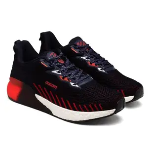 ASIAN Men POWERPLAY-11 Running and Casual wear Running Shoes with Laces, Lightweight and Comfortable Shoes with Upper Fabric and Phylon Sole for Men & Boys Navy RED