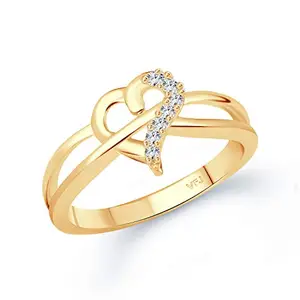 VFJ VIGHNAHARTA FASHION JEWELLERY Vighnaharta Valentine Day Gift valentineday Gift for him Gift for Women Gift for Men Gold Plated Alloy and Cubic Zirconia Dua Heart Ring for Women & Girls- (VFJ1588FRG7)