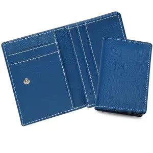 MATSS Sky Blue Artificial Leather Card Holder for Men & Women