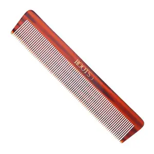 ROOTS Classic Comb | Fine Teeth For Styling & Straightening | Smooth & Round Teeth prevent Hair damage | For Women with Straight, Long, Wavy Hair | Wet & Dry use | Length - 7.4 inch | Model No - 3