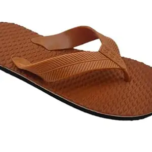 BLUEPOP Primium casual comfortable and anti skid sole slippers for men (Tan, 7)