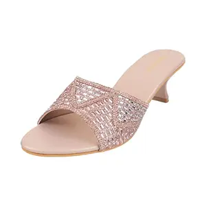 Walkway Women Rose Gold Synthetic Sandals, EU/38 UK/5 (35-5009)