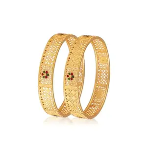 VFJ VIGHNAHARTA FASHION JEWELLERY Vighnaharta Incredible Gold Plated Bangles for Women and Girls [VFJ1043BG2-4]