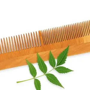 Pure Neem Wood Comb - Promotes Healthy Hair & Scalp | Natural Detangler | Anti-Static Wooden Hair Comb