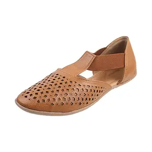 Walkway Women Velvet Tan Sandals, (31-5251)