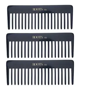 Roots Detangling Hair Comb - Black - Pack of 3