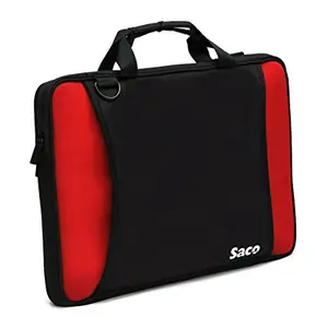 Saco Shock Proof Slim Laptop Bag with Shoulder Strap for HP Stream 11 Laptop -Red & Black
