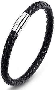 MYKI Multi-layer leather bracelet for men and women (BLACK) (Black)