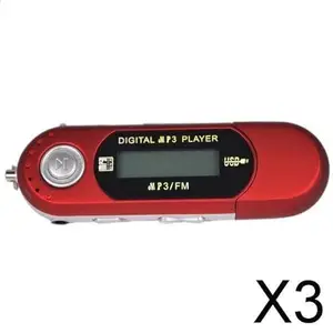 STYLEHEAVEN 3x8GB USB MP3 Music Video Digital Player Recording with FM Radio eBook Red|Consumer Electronics|Portable Audio & Headphones|iPods & Mp3 Players