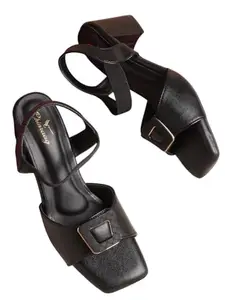 CHINRAAG Woman Heels Block Sandals