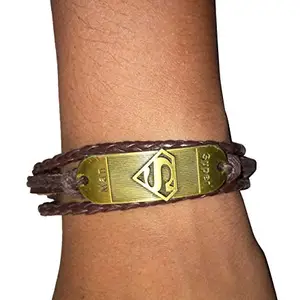 NPRC Handmade Brown Leather Bracelet for Men and Women/Unisex