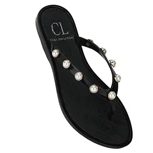 Carlton London Women's Samuela Black Fashion Sandals - 3 UK/India (36 EU)(CLL-4255)