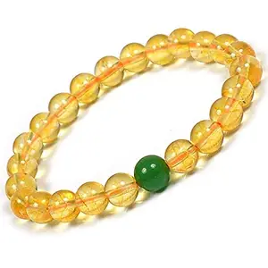 Astroghar Natural Citrine & Green Aventurine Crystal 8 Mm Stretch Men and Women Bracelet for Reiki Healing