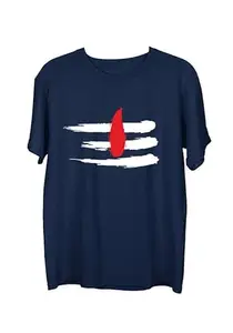 Wear Your Opinion Mens Graphic Printed T-Shirt (Design: Shiva Tilak,NavyBlue,X-Large)