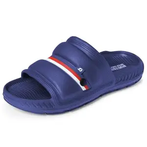 DOCTOR EXTRA SOFT Mens Classic Ultra Soft Sliders/Slippers With Cushion Footbed For Adult | Comfortable & Light Weight | Stylish & Anti-Skid | Waterproof & Everyday Flip Flops D-527, Navy Blue