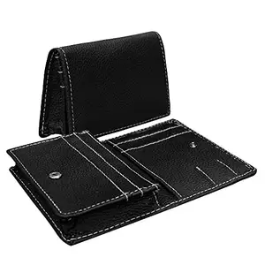 MATSS Black Artificial Leather Card Holder for Men and Women