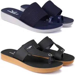 BERSACHE Extra Soft Classic Casual with Regular wear | Ultra Soft & Flexibility Technology | Slides for Women | HT-Slip(Com)-6153-6157-4 Multicolor