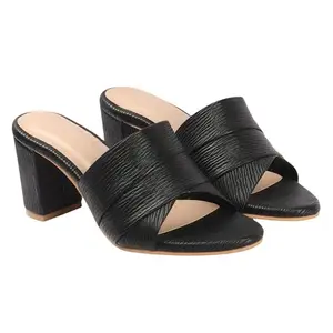 HARSHUDREAM Women's Pu Pump Heel Lightweight and Breathable | Fashion Footwear – Comfortable & Stylish Everyday Wear | Perfec for Casual, Work, Parties | Black | 3