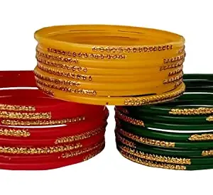 A g Glass Bangles For Women Multi Color Chudi Set (24 Bangles) (2.4)