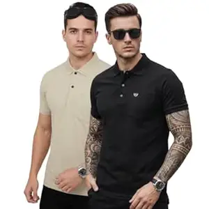 Basic Things Men Tshirt Combo, Collar with Pocket, Combo T Shirt for Men, Collar Polo T Shirt, Cotton Blend (Pack of 2)