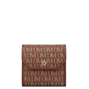 Da Milano Leather Mini Flap Wallet for Women - Brown (10124A)