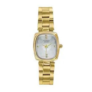 Sonata Poze 9 with Quartz Analog White Dial IPG Strap Watch for Women - SP80181YM01W
