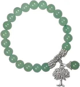 MADHAV CRYSTAL Green Aventurine Crystal Bracelet Bracelet For Use Heart Chakra||Reiki Healing Stone || Meditation || Yoga Tree of Life Charm