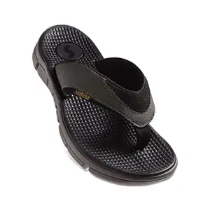 SOLETHREADS STRIKER Classy Comfortable Ultra-Light Shock Absorbent Bounce Back Cushioned Water-resistant Slippers Flip Flops for Men KHAKI UK 10