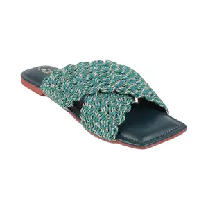 Catwalk Women Stylised Open Back Platforms | For Women & Girls (GREEN,4 UK)