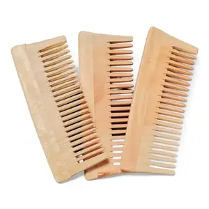 Eco Gree Wooden Shampoo Hair Comb Growth Hairfall Dandruff Control Hair Straightening Frizz Control Hair Comb for Women & Men (Pack of 3)