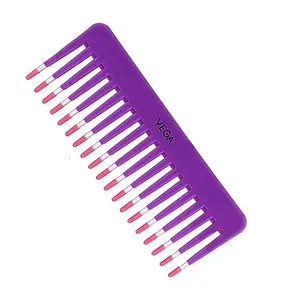 Vega Lilac Shampoo Comb (India's No.1* Hair Comb Brand) for Detangling Hair, Purple (1268)