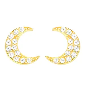 GIVA 925 Silver Anushka Sharma Golden Crescent Zircon Earrings| Gifts for Girlfriend, Gifts for Women and Girls |With Certificate of Authenticity and 925 Stamp | 6 Month Warranty*