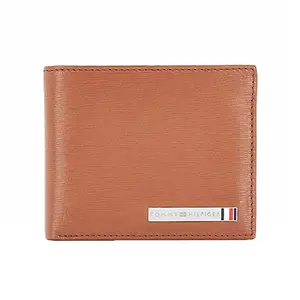 Tommy Hilfiger Encore Leather Passcase Wallet for Men - Tan, 12 Card Slots