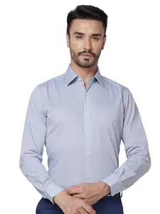 Raymond Regular Fit Self Design Medium Grey Shirt (Size: 40)-RMSX12852-G4
