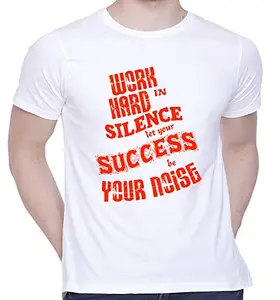 Graphic Printed T-Shirt for Unisex Motivational Quotes Tshirt | Casual Half Sleeve Round Neck T-Shirt | 100% Cotton | D00624-49 279 White