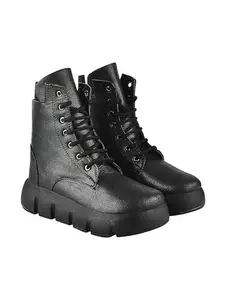 Shoetopia womens BT-Leader Black Ankle Boot - 4 UK (BT-Leader-Black)
