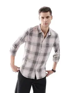 The Indian Garage Co Men Slim Fit Checkered Full Sleeves Spread Collar Casual Shirt
