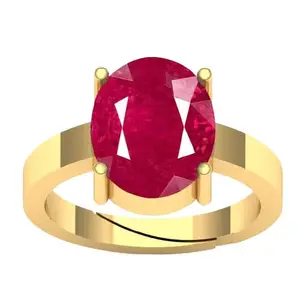 BALATANK 7.25 Ratti 6.50 Carat A+ Quality Natural Burma Ruby Manik Unheated Untreated Gemstone Gold Ring For Women's and Men's