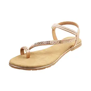 Metro Womens Synthetic Rose Gold Sandals (Size (7 UK (40 EU))