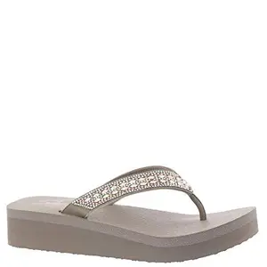 Skechers Womens Vinyasa - Glory Day Tpe Flip Flop - 6 Uk (31619),Beige