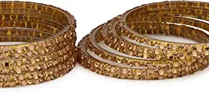 Designer Set of 12 Bangle/Kada for Party and Daily Use, Glass, Ornamented-MN09_2.2 (Re_BBbangle-MB1.a.m_bang)