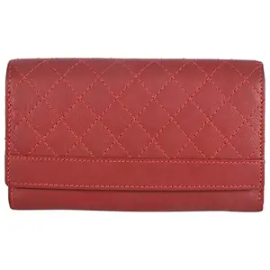 Leatherman Fashion LMN Genuine Leather Women Red Wallet 1_5826 (9 cc Card Slots)