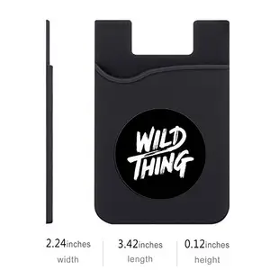 Plan To Gift Set of 3 Cell Phone Card Wallet, Silicone Phone Card Id Cash Wallet with 3M Adhesive Stick-on Wild Thing Printed Designer Mobile Wallet for Your Phone & Tablet