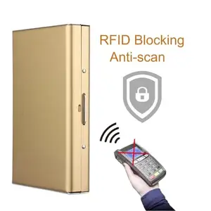 Stealodeal Gold RFID Blocking Metal Credit/Debit/ATM Men/Women 8 Slots Card Holder